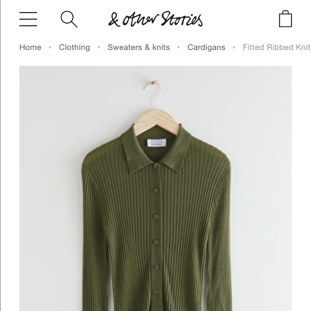 Fitted Ribbed Knit Cardigan &other stories